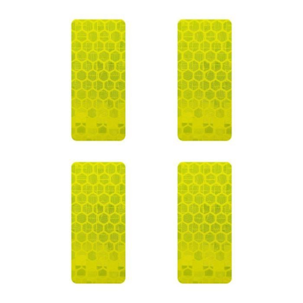 Reflekterande klistermärken - Ospecificerad - Fluogula rektanglar - 50 x 25 mm - 4 stycken - Ökad säkerhet
