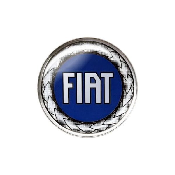 3D Fiats officiella logotyp blå klistermärke, diameter 40 mm