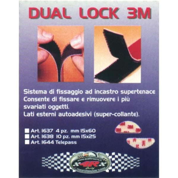 3M Dual Lock avtagbart fixeringssystem, transparent, 20 x 60 mm, 4 delar