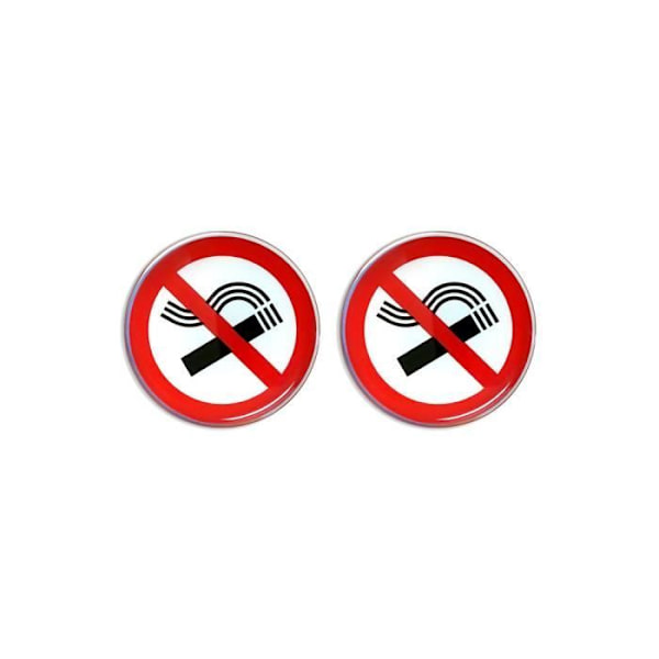 Sticker Sticker - No Smoking - 2 stykker - 21 x 21 mm - Transparent Resin - Rød farve