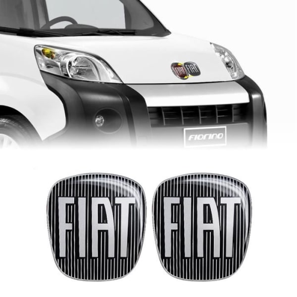 3D-dekal - Fiat - Fiorino - Svart - 2 delar - 90 x 81 mm