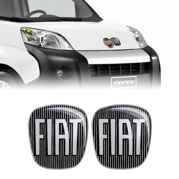 3D-klistermærke - Fiat - Fiorino - Sort - 2 stykker - 90 x 81 mm