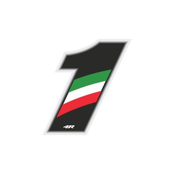 Løb nummer 1 stort, italiensk flag, 10 x 7,5 cm