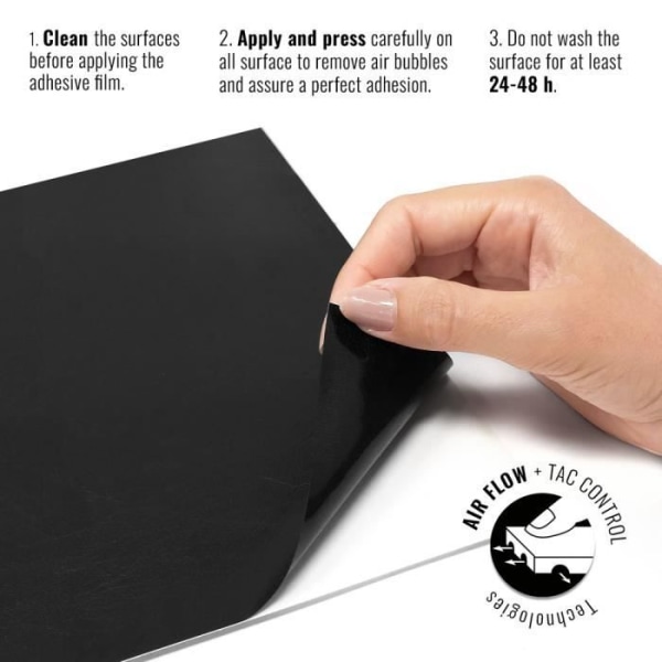 Filmadhesivinsvepning - Ej specificerat - Svart läder - 35 x 50 cm - Repellerande - Lätt att applicera