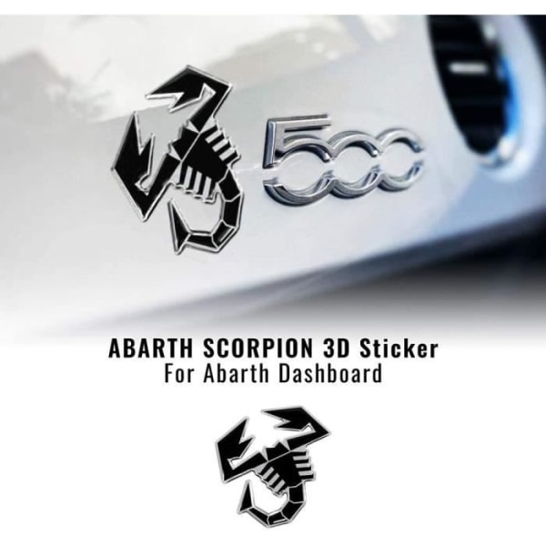 3D-dekal för Fiat 500 Abarth Dashboard, Scorpion Black