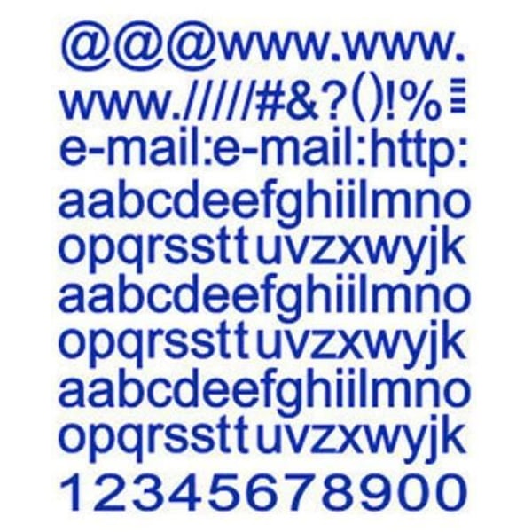 Webbhäftande bokstäver och siffror Kit, blå