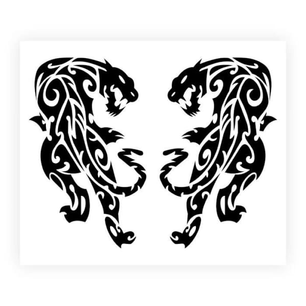 Klistermærke Præcut - Panther - Sort - 10 x 12 cm - Varmebestandig - 2 Stykker