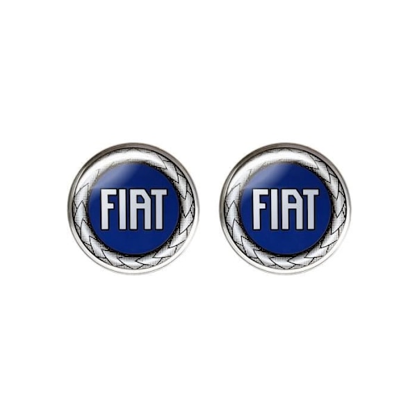 3D Fiat Officiell Logotypdekal Blå, Diameter 12 mm, 2 stycken