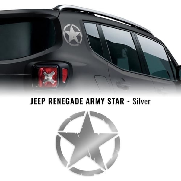 Klistermærker Klistermærker - Army Star - Jeep Renegade - Sølv - Diam. 20 cm - 2 stk