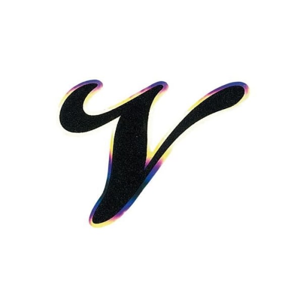 Holografisk självhäftande bokstav V, svart