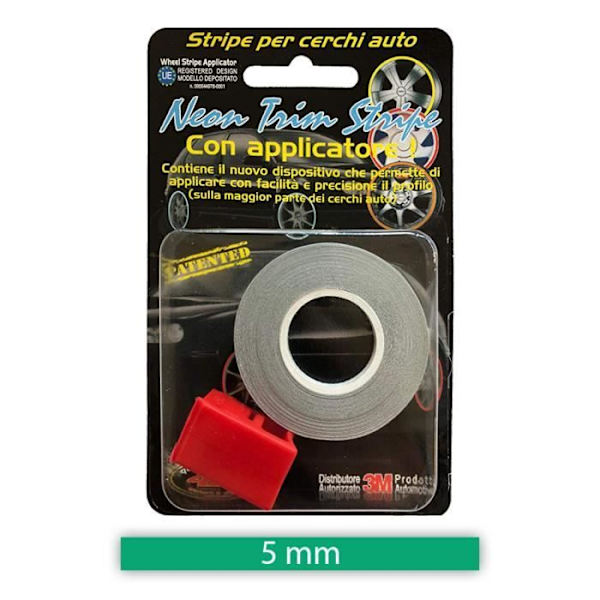 Refractive Wheel Trim Strips för bilfälgar, grön, 5 mm x 6 mt