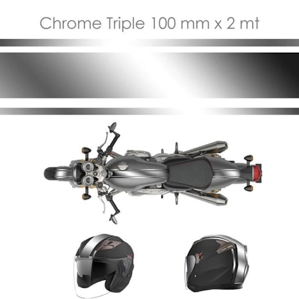 Klintape - Chrome - 100 mm x 2 mt - Flerbrugs - Blank - Vejrbestandig
