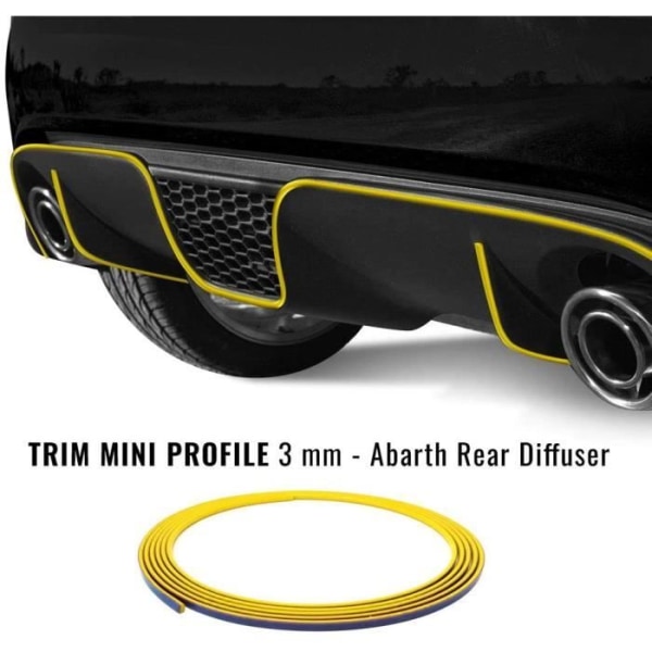Självhäftande profil för bakre stötfångare Fiat 500 Abarth, gul