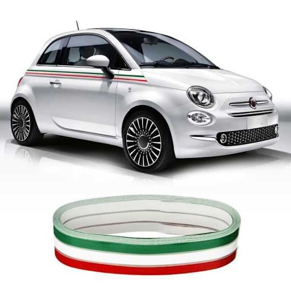 Stripes Car Stickers, Italiens flagga, 80 mm x 5 m