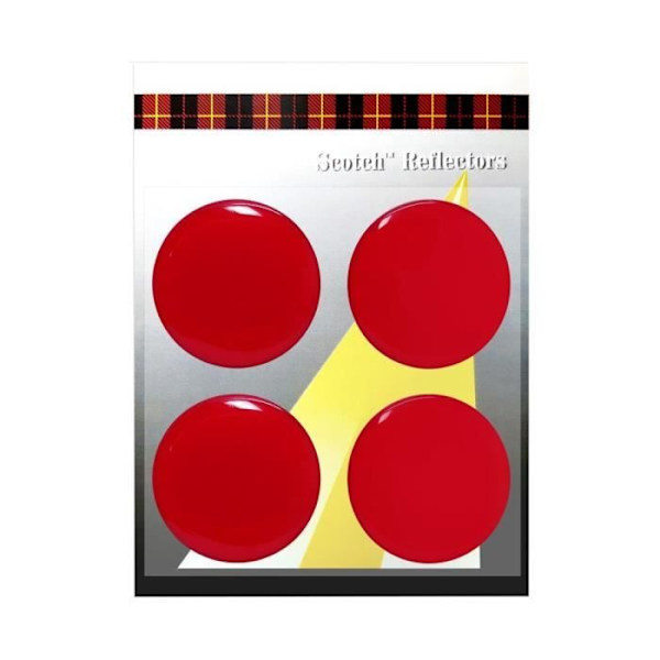3D Circles Refractive Adhesives, Röd, 4 stycken, Diameter 4 cm