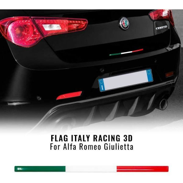 3D tape - Alfa - Giulietta - Italiensk flag - Sort - 9 x 19,8 mm