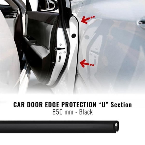 Skyddsplattor Bumper - Zic - 850 mm - Svart - 2 Delar - Elastiska och Mjuka Svart