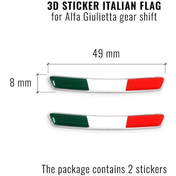 Autocollanter - Alfa - Giulietta - Italiensk Flag - 2 Stykker - 49 x 8 mm