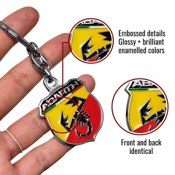 Officiel dobbeltsidet metallogo nøglering, 40 mm