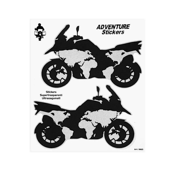 Klistermærker - Eventyr - Motorcykelkasser - 20 x 24 cm - Høj kvalitet - Holdbar modstandsdygtighed