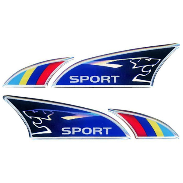 Autocollants - Peugeot - 3D LogoSport - 100 x 27 mm - Par - UV-modstandsdygtighed