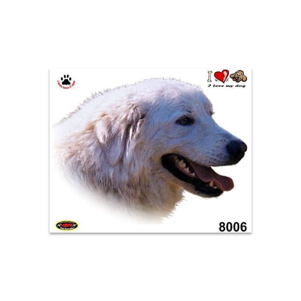 Klistermærke - Ikke specificeret - Maremma-hund - 14 x 16 cm - Sort - Holdbar og slidstærk