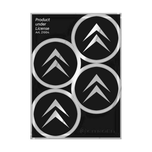 Hjulnavkapselklistermærker til Citroën Old Official 4 Logos 48 mm, sort