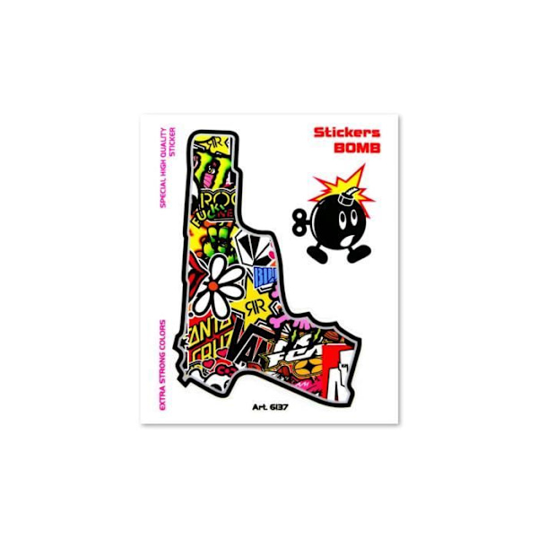 Autocollant - Sticker Bomb - Pistol - 10 x 12 cm - Høj kvalitet - Modstandsdygtig og holdbar
