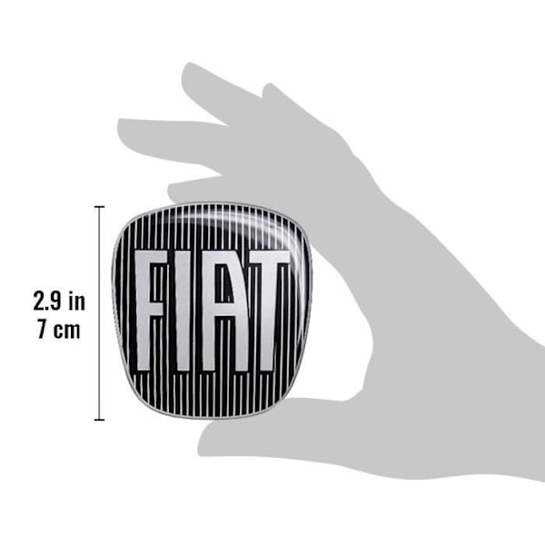 Fiat 3D Sticker Erstatning Sort Panda-logo, for og bag