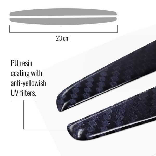 Självhäftande bildörrsskyddsprofiler, Hi-Lux Carbon, 2 delar, 23,2 x 1,7 cm