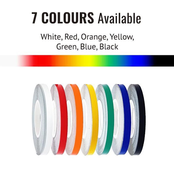 Faktarband - Ej specificerat - Motorcykelhjul - Reflekterande - Vit - 5 mm x 6 mt