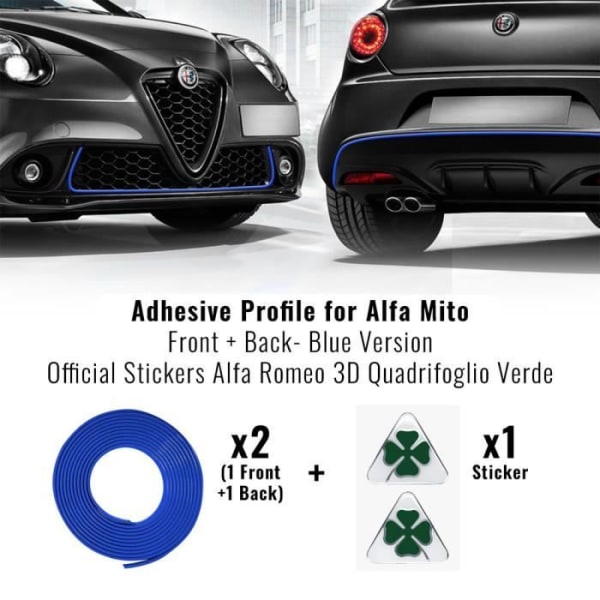 Dekorativt kit - Alfa Romeo - Mito - 3D-klistermärken - Självhäftande profil - Blå