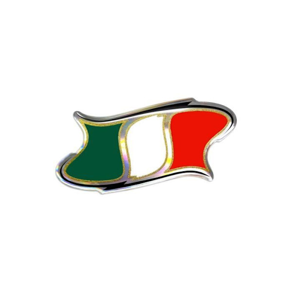 3D-klistermärke - OEM - Italiensk flagga - Transparent resin - 71 x 34 mm - Klara färger Ljusa färger
