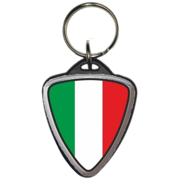 Motorcykel Nyckelring Soft Kry Shield Italien Flagga Bas Svart