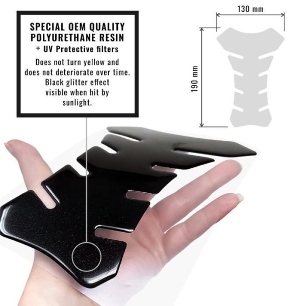Skydd Reservoar 3D - Protek - Kawasaki - Svart - 20 cm - 12,5 cm Svart