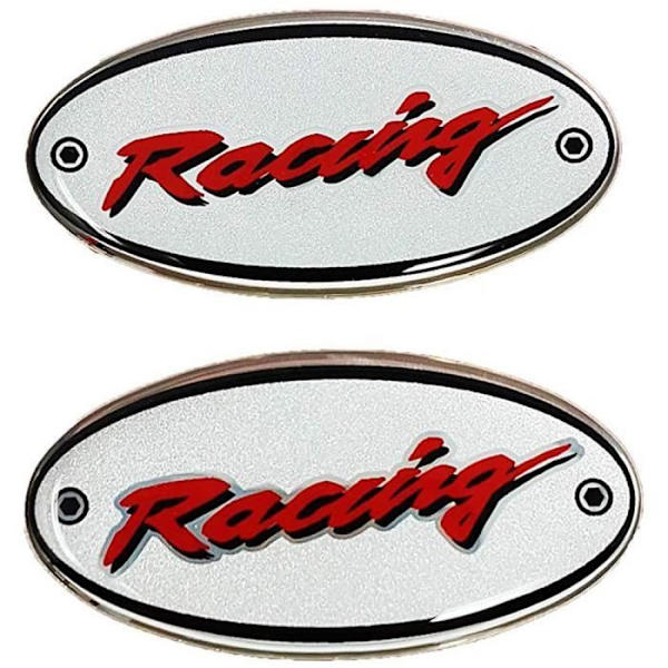 3D Klistermærker - Racing - 2 Stykker - 56 x 28 mm - Transparent Harpiks - Lette Farver