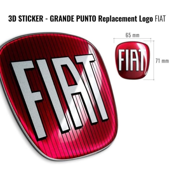 Fiat 3D ersättningslogodekal för Grande Punto, bak