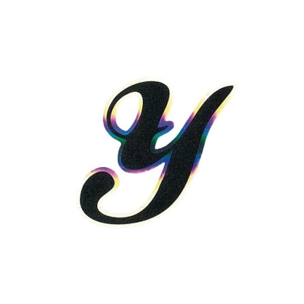 Holografisk självhäftande bokstav Y, svart