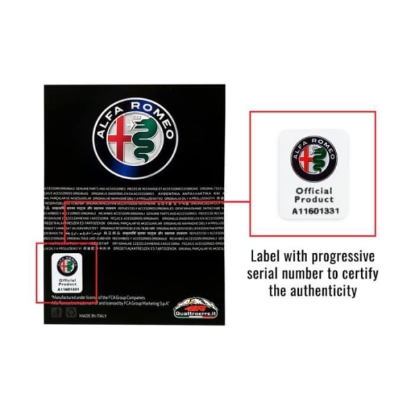 Alfa Romeo-klistermärken för bilspeglar eller dörrhandtag, krom, 10 cm, 2 st