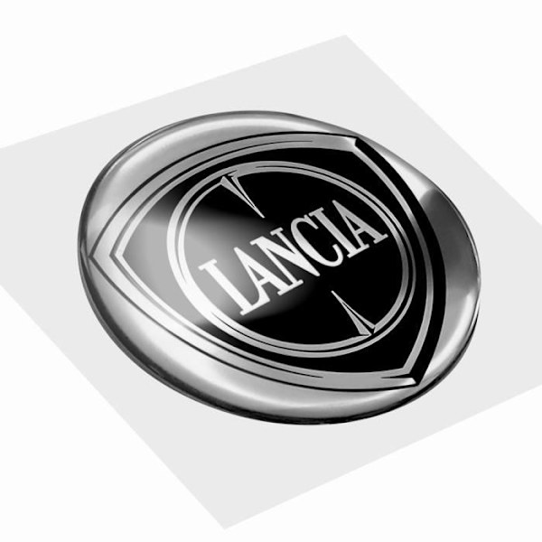 3D Lancia Official Logo Sticker Sort, Diameter 58 mm