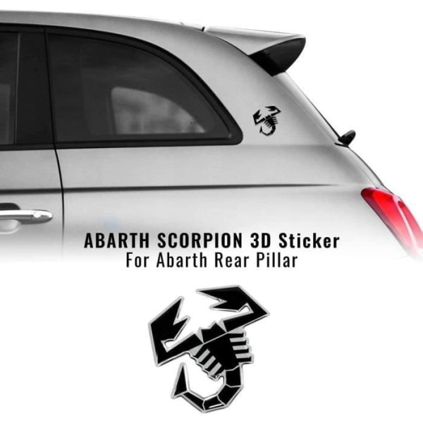 Autocollant - Abarth - Skorpion 3D - Svart - 65 mm - Bil