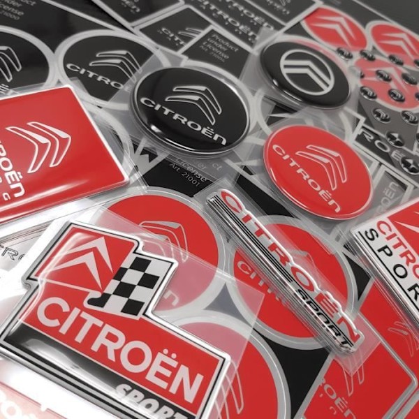 3D Citroën Racing logomærkat, sort, 52 mm