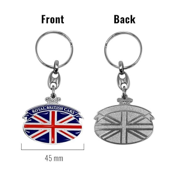 Nøglekæde - Royal British - Metal - 45 mm - Sort - Bil