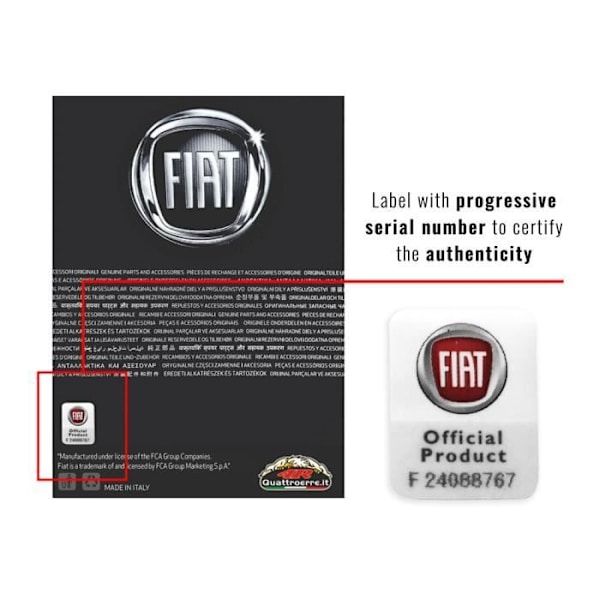 Officiell Fiat Patch, färglogotyp, 60 x 60 mm