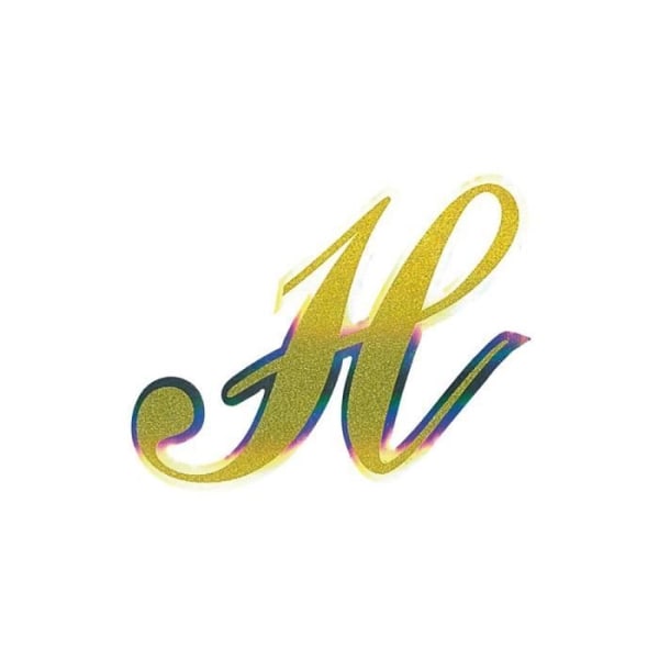 Holografisk självhäftande bokstav H, guld