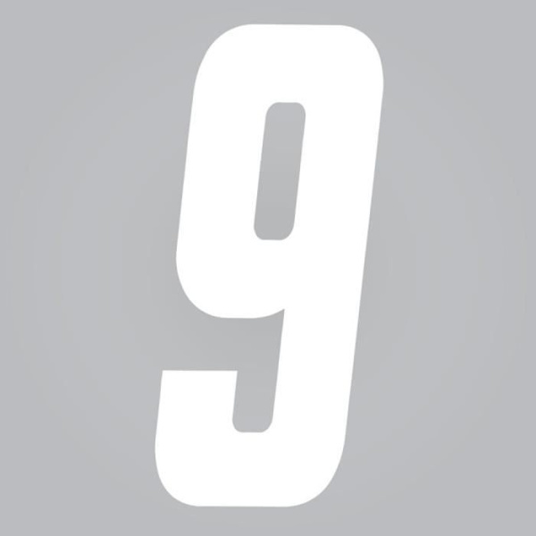 Klistermärke - Odefinierad - Nummer 9 - Vit - 21 cm - Pack om 3 stycken