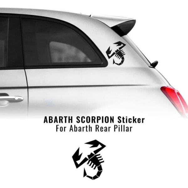 Klistermærke - Abarth - Fiat 500 Abarth - Sort - 120 mm - High definition