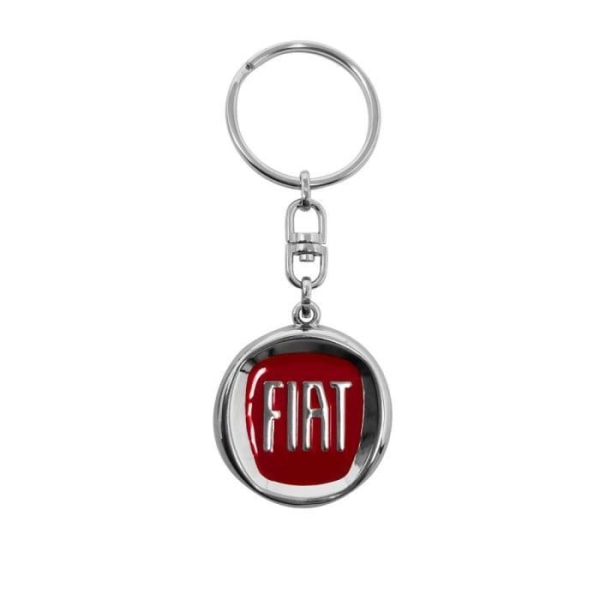 Officiell Fiat metallnyckelring, färglogotyp, 35 x 35 mm