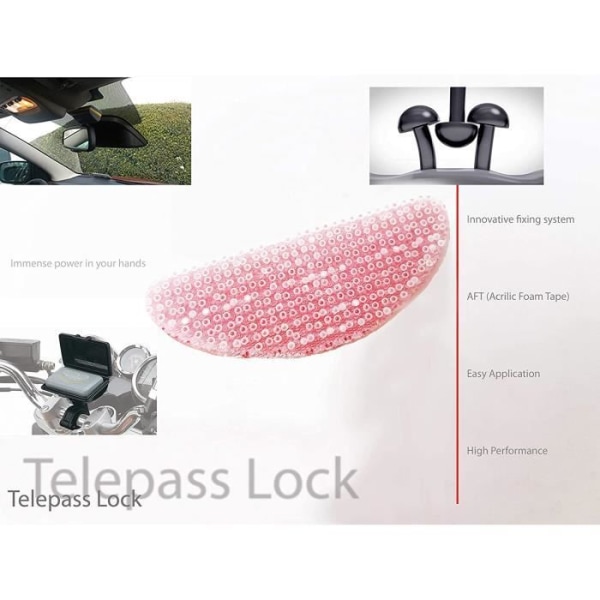 Telepass Lock, självhäftande återförslutningsbart fixeringssystem, Transparent, 10 stycken
