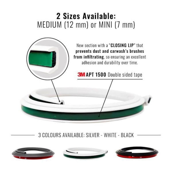 Skyddande Profiler - 3M - 700 mm - Mjuk - Elastisk - Hög hållfasthet Vit